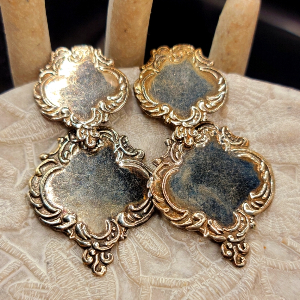 Sterling Silver Victorian Style 925 Thailand Dangle Earrings